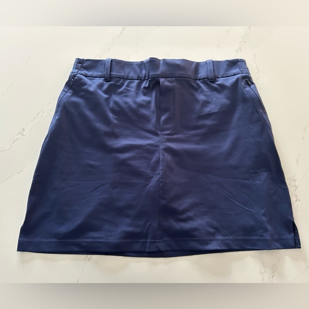 Lands' End Skort Women Blue Elastic Waist Skirt Stretch Golf Size Large (14-16)